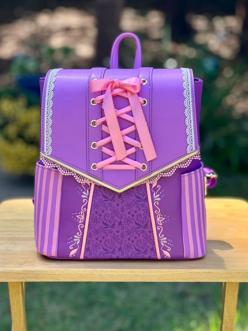 Loungefly Disney Tangled Rapunzel Dress Mini Backpack NWT W/ MINOR FLAW